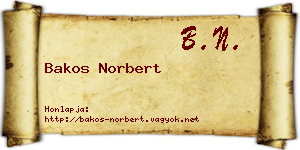 Bakos Norbert névjegykártya
