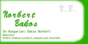 norbert bakos business card